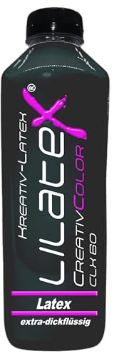 Lilatex 1 Liter farbiges extra-dickflüssiges Flüssiglatex/Farblatex/Latexmilch - extra-Dickes Naturlatex (Schwarz)