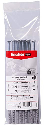 fischer SXRL 8 x 120 T Constructie/kozijnpluggen - T30 - verzonken schroef - verzinkt staal (10st)