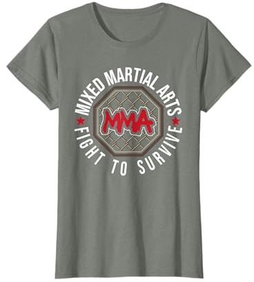 Combat pour survivre – Arts Martiaux Mixtes MMA BJJ Cage de Combat T-Shirt