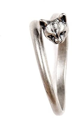 YQHWLKJ anillo de gato de plata esterlina 925 para hombres y mujeres anillo ajustable joyería punk anillo abierto gótico vintage