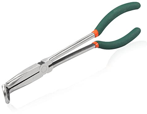 SPEEDWOX Long Reach Hose Grip Pliers 11 Inches Circle Plier Serrated Jaws Ring Nose Pliers High Leverage Reduce Efforts Non-Slip Handle
