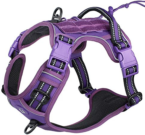 Taktisches Hundegeschirr, No-Pull Sicherheitsgeschirr für mittlere und große Hunde, Militärisches Material Hundegeschirr Metall Taktisches Geschirr