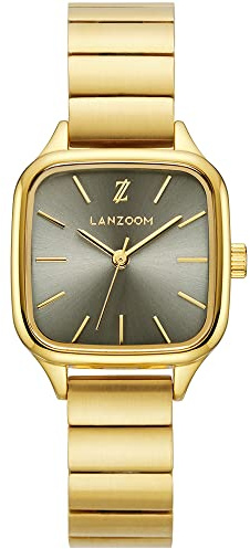 LANZOOM Women's Wrist Quartz Watch,316L Stainless Steel Watch,Square Watch,Square Dial, Fashionable and Versatile,Deal Gift for Holidays and Special Occasions