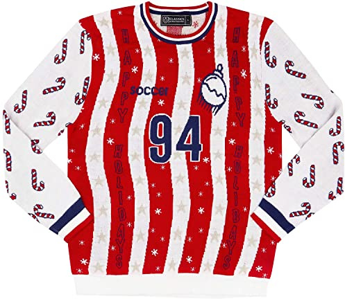 Klassiska fotbollströjor jul jul VM USA fotboll stickad tröja, Flerfärgad, M