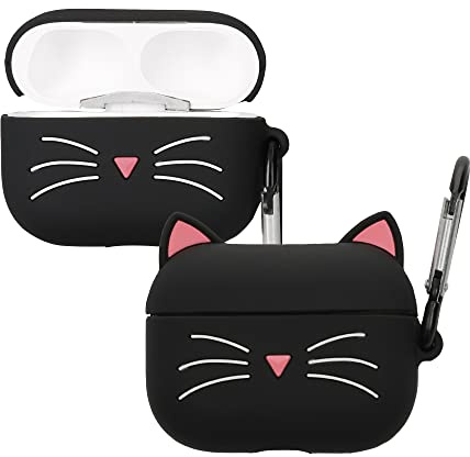 kwmobile Custodia per Apple Airpods Pro 2 Cover - Protezione Resistente per Auricolari Wireless - in Silicone Antigraffio - gatto