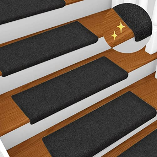 Lot de 15 Protection d'escalier, antidérapant et Autocollant - Tapis d'escalier pour intérieur,Naturel Tapis Marche escalier,Marchette escalier Anti Derapant escalier