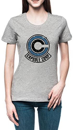 Capsule Corp Femme T-Shirt Tee Gris Women's Grey T-Shirt