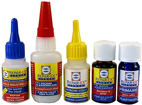 BRICOLAGEPRO - Lot de 5 Produits de Collage Repar-ex - Colle Professionnelle - Kit Professionnel de Collage Grand Format