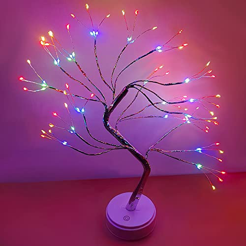 HONPHIER Fairy Tree Lamp with 108 LED Copper Wire String Lights - USB or Battery Operated Decorations for Christmas Party Wedding (Multicolor)