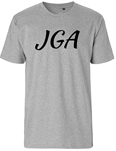 Huuraa Männer T-Shirt JGA Junggesellenabschied Geschenk Größe L Sport Grey Bio Baumwolle Fairtrade JGA Mode