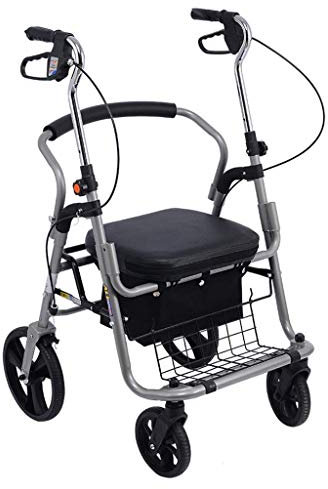 Walker, Drive Rollator Walker mit Sitz, 4 Räder, medizinische Gehhilfen, faltbar, strapazierfähiger Rollator Walker, leichter, hochwertiger Aluminiumlegierungsrahmen, für Senioren, Schwarz It's so