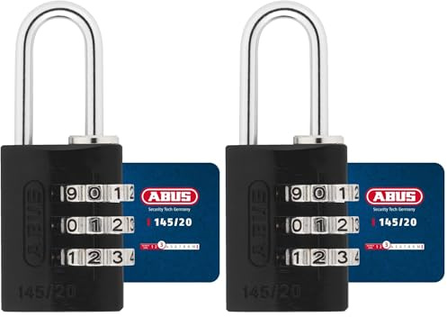ABUS Hangslot Code 145/20 Schwarz (Packung mit 2)