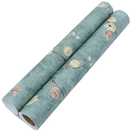 Hemobllo Papier Peint Adhésif Vert Vintage, Intissé, Imperméable, à Décoller et Coller, sans Trace, pour Chambre D’garçon et Filles et Classe