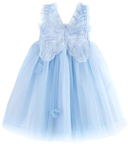 Miipat Vestito per Bambina Tulle Senza Maniche Farfalla Abito Bambino Ragazze Principessa Abiti Ragazze la Festa di Compleanno Vestiti