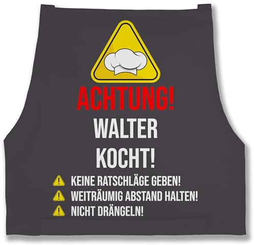 Geschenk mit Namen personalisiert by Shirtracer - Schürze - Kochschürze - Achtung Wunschname Kocht