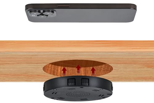 kalb | Trådlös laddare 15W Osynlig 85mm x 13.5mm Universal Skyddad Induktiv laddning QC 3.0 USB Plug & Play svart