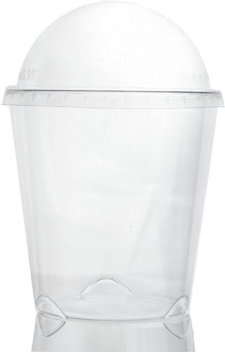 DUE ESSE S.N.C. DI SABATINI ALDO 100 vasos de 350 ml de PET + cúpula tapa con orificio central transparente para batidos y granizados