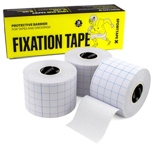 3 Rotoli SPORTTAPE Nastro di Fissaggio 5 cm x 10 m | Tessuto Adesivo Resistente e Non Tessuto | Nastro Medico per Medicazioni, Ferite e Henné | Supporto per Protezione e Fissaggio Cerotti