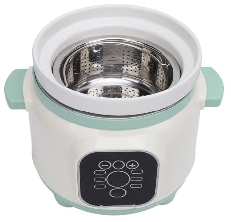Pentola per Stufato Elettrica in Ceramica da 1, 8 Litri, Pentola per Stufato Elettrica Antiaderente Efficiente e Sicuro con Cestello in Rete Metallco e Cucchiaio per Zuppa di