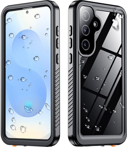 SPIDERCASE Only Designed for Samsung Galaxy S25 Case Waterproof,Built-in [ Screen + Camera Lens Protector][IP68 Underwater] Full Protection Heavy Duty Shockproof Anti-Scratched Phone Case,Black