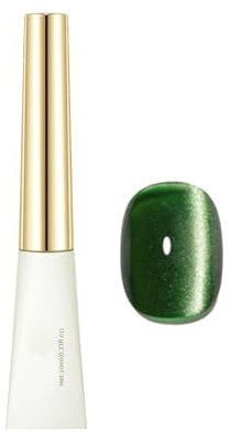 Cat Green Eye Gel and Cyan Holographic Magnetic Polish with Magnet Stick, Soak-Off UV/LED Glitter for Nail Art Salon DIY