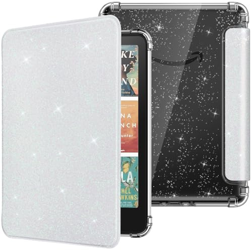 MoKo Hülle für 7 Kindle Paperwhite 12. Gen & Colorsoft 2024, Glitzer Weiß | Glitzer TPU Hülle, Ultra-Durchs, Leichte Case, Auto Aktiv-/Ruhemodus,für Kindle Paperwhite & Kindle Colorsoft 1st 2024/2025