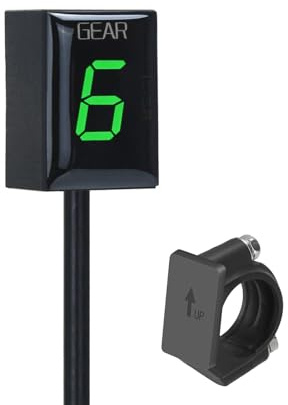 Motorcycle Gear Indicator Compatible with Honda with Holder Bracket,Waterproof LED Digital Display Speedometer Shift Lever Sensors Plug & Play (Green)