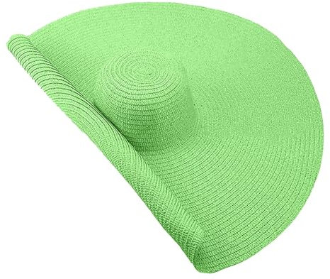 Generisch Sonnenhut Damen, Strohhut Damen Sommer Sonnenschutz Elegant Sonnenhut Breiter Krempe Atmungsaktiv Strandhut Faltbar Urlaub Sommerhut Outdoor Damenhut Grün