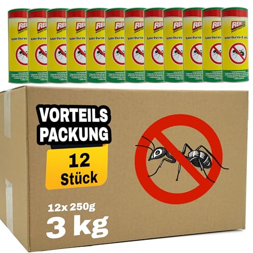 Ameisenpulver 3kg, Ameisenmittel, Ameisen Streumittel, Mittel gegen Ameisen – zum Streuen und Gießen. Ameisenstopp, für den Innen- und Außenbereich geeignet