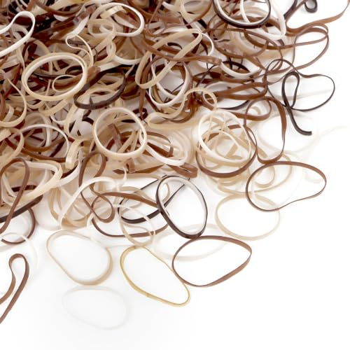Pruadeor 500Pcs Mini Haargummi für Damen Mädchen Erdtöne | Elastische Kleine Haargummis Haarschmuck Mini Haargummis Braun