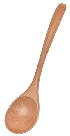 Cuchara de sopa de madera natural con mango extendido para uso diario, vajilla de comedor japonesa hecha a mano para uso doméstico