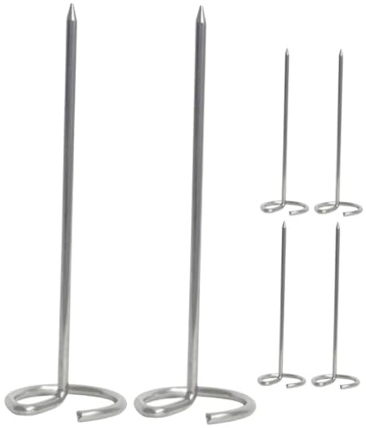 Spiedini da Barbecue Verticali 6 Pezzi in Acciaio Inox Argento