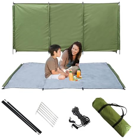 Pare-brise de camping - Tissu Oxford coupe-vent de 78 pouces - Brise-vue pour l'extérieur, protection contre le vent pour l'extérieur, barrière résistante à l'usure | Protection contre le vent facile