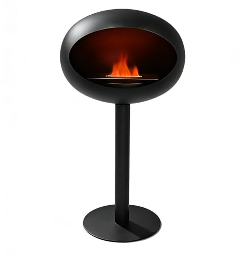 Minimalist Decorative Fireplace with Circular Stand,Black Smokeless Clean-Energy Indoor/Outdoor Fireplace,Portable Multi-Functional Cat Nest & Plant Stand,Ideal Gift for Home Ambience Decoration
