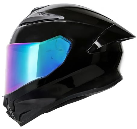Zorax ZOR-816 Full Face Helmet + Extra Outer Iridium Rainbow Visor