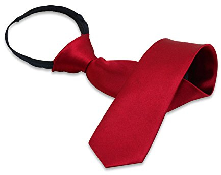Aurya Solid Color Boys Tie, Polyester Satin Pre-tied Necktie with Adjustable Zipper for Kids Age 8–12, Wedding, School & Graduation
