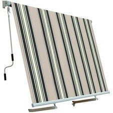 Tenda da sole a caduta 3x2,5 mt beige/bordeaux, beige/verde, beige/ocra, beige finestra o balcone MILOS (Beige / Verde)
