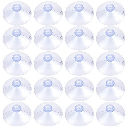 Jinlaili Saugnäpfe 45mm, 20 Stk für Fenster und Glasplatte, Kunststoff Haftsauger Ohne Haken, Klare