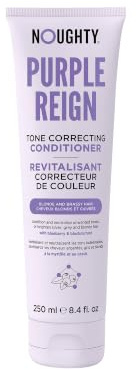 Noughty Purple Reign Après-shampoing correcteur de tonalité, 997% naturel sans sulfate, soin végétalien, pour cheveux blonds, gris ou argentés (250 ml)