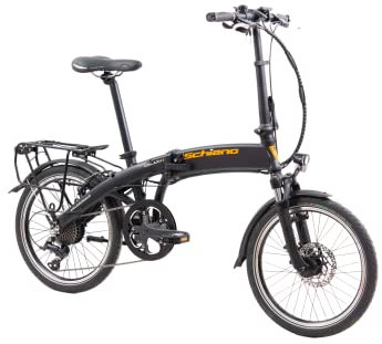 F.lli Schiano Galaxy, Electric Bike for Adults, 20 Folding Bike, 36V 10.4Ah Removable Battery, 250W Motor, 40Nm, Commuter Ebike, Black-Orange
