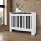 ECD Germany Copritermosifone MDF 112x19x82 cm Rivestimento del Radiatore Verniciato BiancoCopertura del Radiatore Stile Casa di Campagna Copricalorifero Coperchio Radiatore in Legno Protezione