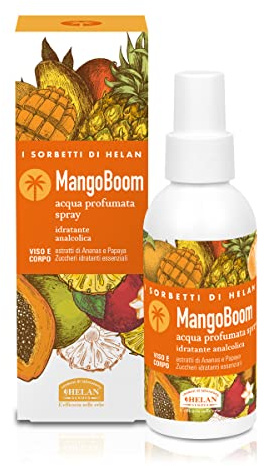 Helan, I Sorbetti MangoBoom - Spray Hidratante y No Alcohólico para Mujeres y Hombres, Loción Tonificante con Extracto de Piña y Papaya - Tónico Refrescante para Cara y Cuerpo con Vitamina C, 100 ml