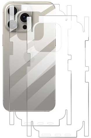 GIOPUEY [2 Pezzi Pellicola Protettiva Retro per iPhone 15 PRO Max, iPhone 15 PRO Max Retro Pellicola, TPU Morbido, Sottile, Alta Trasparenza, Bordo Protettivo - Transparent