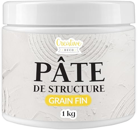 Creative Deco Strukturpaste Feinkörnig 1 kg | Weiße Spachtelmasse für Acrylmalerei | Feinpaste für Kunstprojekte, Acrylfarbe, DIY, 3D-Effekte, Texturen | Einfach mit Palettenmesser aufzutragen