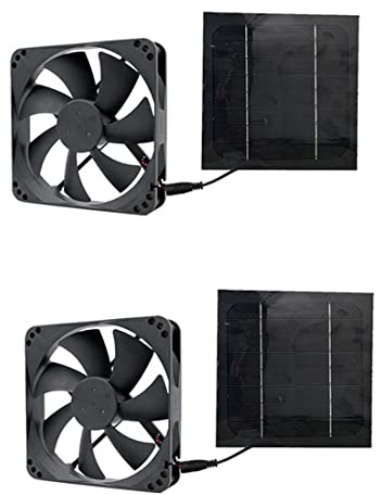 Hlsicnalm 2Pcs 20W 6 Inch Solar Exhaust Fan Kit Air Extractor Mini Ventilator Solar Panel Powered Fan for Dog Chicken House