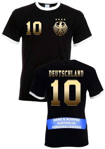 Herren T-Shirt Deutschland Trikot WM 2026 Fanartikel Personalisiert mit eigenem Namen + Nummer