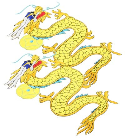 TEHAUX 2stücke Chinesische Drachen Patches Aufnähen Verschleißfeste Applikationen Für Kleidung Taschen Jeans Und Dekorieren Und Reparieren