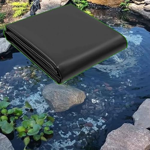HDPE-Teichfolie für den Außenbereich, 0,13 mm dick, für Gartenpools, Unterlage, Membran, verstärkte Fischteichfolien für Fischteiche, Springbrunnen, Wassergärten und Wasserfälle – Schwarz(1x6m)
