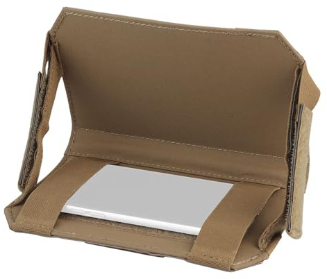 Custodia Tattica per Telefono, Porta Mappe Pieghevole per Softair e Attività All'aperto, Leggera, con Sistema Molle Accessorio per Giubbotto(Brown)
