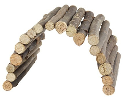 emours Biegbare Holzbrücke Hängeleiter Zaun Spielzeug Reptilien Kleintier Versteck Schildkröte Plattform Medium